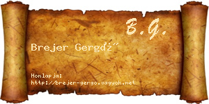 Brejer Gergő névjegykártya