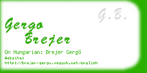 gergo brejer business card