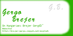 gergo brejer business card